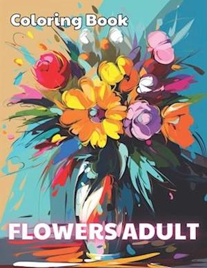 Flowers Adult Coloring Book