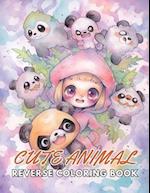 Cute Animal Reverse Coloring Book
