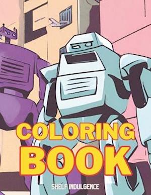 Robot coloring book for kids and adults alike