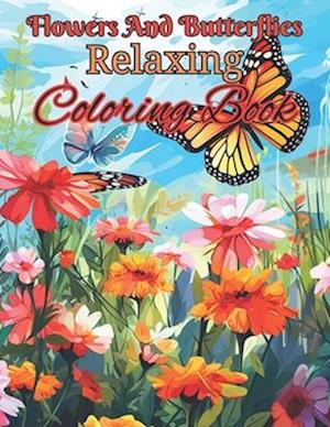 Relaxing Flowers And Butterflies Coloring Book