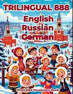 Trilingual 888 English Russian German Illustrated Vocabulary Book