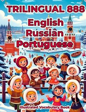 Trilingual 888 English Russian Portuguese Illustrated Vocabulary Book