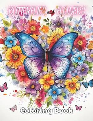 Butterflies and Flowers Coloring Book