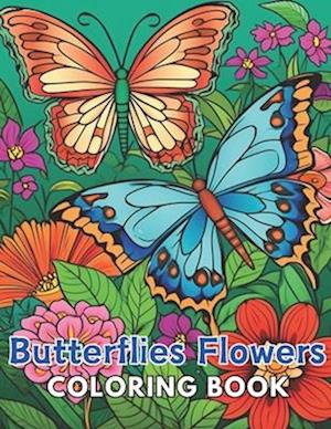 Butterflies and Flowers Coloring Book