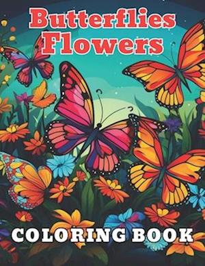 Butterflies and Flowers Coloring Book