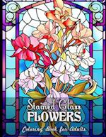 Stained Glass Flowers Coloring Book for Adults