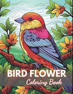 Bird and Flower Coloring Book for Adult