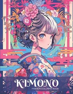 Kimono Fashion Coloring Book for Teens and Adults