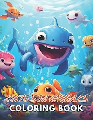 Cute Sea Animals Coloring Book for Kids