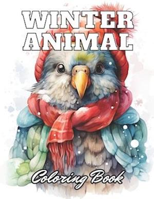 Winter Animal Coloring Book for Adults