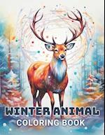 Winter Animal Coloring Book for Adults