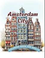 Amsterdam City Coloring Book for Adults