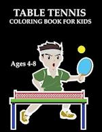 table tennis Coloring Book For Kids Ages 4-8