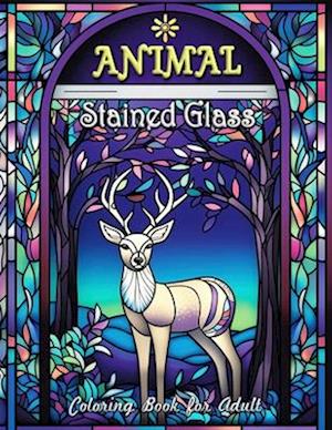 Animal Stained Glass Coloring Book for Adults