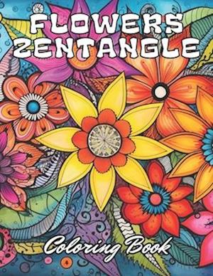 Flowers Zentangle Coloring Book for Adults