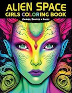 Alien Space Girls Coloring Book