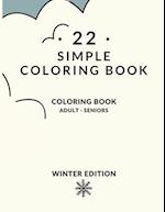 22 Simple Desing Coloring Book for Adults and Seniors