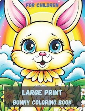 Coloring book with a Bunny for children with large print