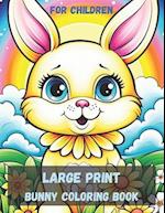 Coloring book with a Bunny for children with large print