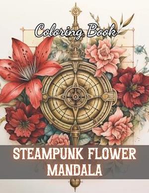 Steampunk Flower Mandala Coloring Book