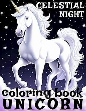 Unicorn Coloring Book Celestial Night