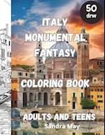 Italy Monumental Fantasy, Coloring Book