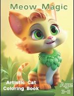 Meow Magic Artistic Cat - Whimsical Feline Creativity for Kids