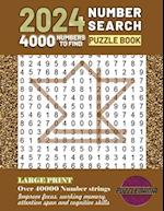 2024 Large Print Number Search Puzzle for Adult, Teens and Seniors.