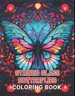 Stained Glass Butterflies Coloring Book