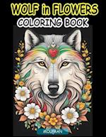 Wolf in Flowers Coloring Book