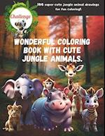 Wonderful Coloring Book With Cute Jungle Animals