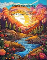 Boho Landscape Coloring and Relaxation Book for Adults