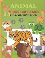 Animal Moms and Babies Kids Coloring Book