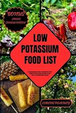 Low Potassium Food List