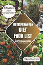 Mediterranean Diet Food List