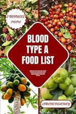 Blood Type a Food List