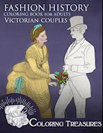 Fashion History Coloring Book for Adults, Victorian Couples