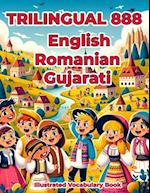 Trilingual 888 English Romanian Gujarati Illustrated Vocabulary Book