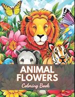 Animal Flowers Coloring Book