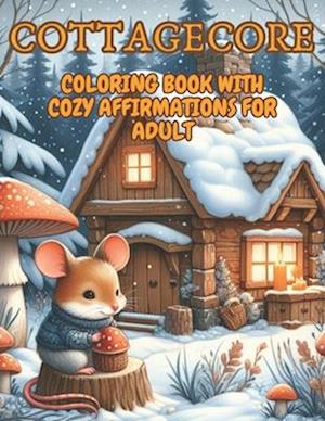 Cottagecore Coloring Book with Affirmations for Adults