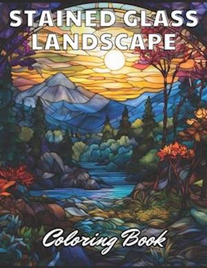 Stained Glass Landscape Coloring Book