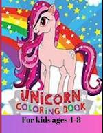 Unicorn, coloring book for kids ages 4-8