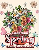 large print spring adult coloring book