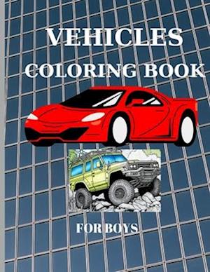 Vehicles Coloring Book for boys