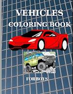 Vehicles Coloring Book for boys