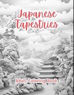 Japanese Tapestries Coloring Book For Adults Grayscale Images By TaylorStonelyArt