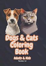 Dogs & Cats Coloring Book