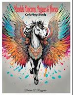 Fantasy Mandala Unicorns, Pegasus & Horses Coloring Book