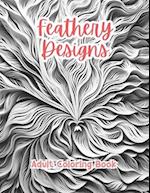 Feathery Designs Adult Coloring Book Grayscale Images By TaylorStonelyArt