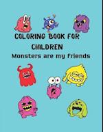 Coloring book for children. Monsters are my friends